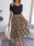 Nova High-Waist Pleated Printed Midi Dress