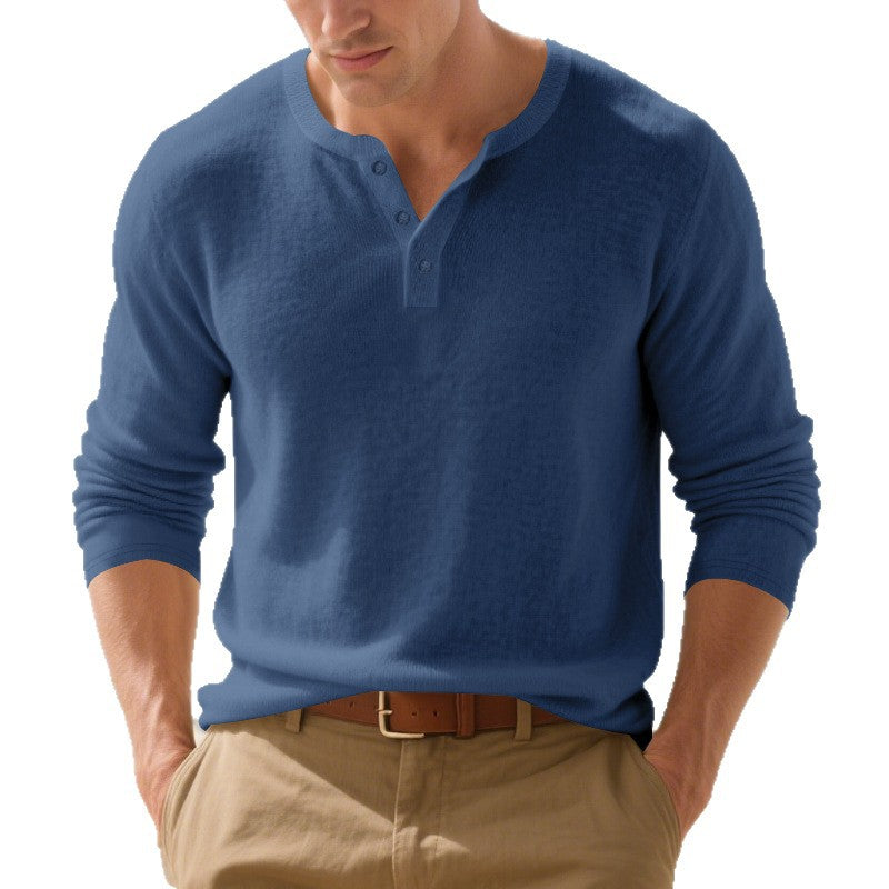 Metro Men's Relaxed Long-Sleeve Henley Shirt