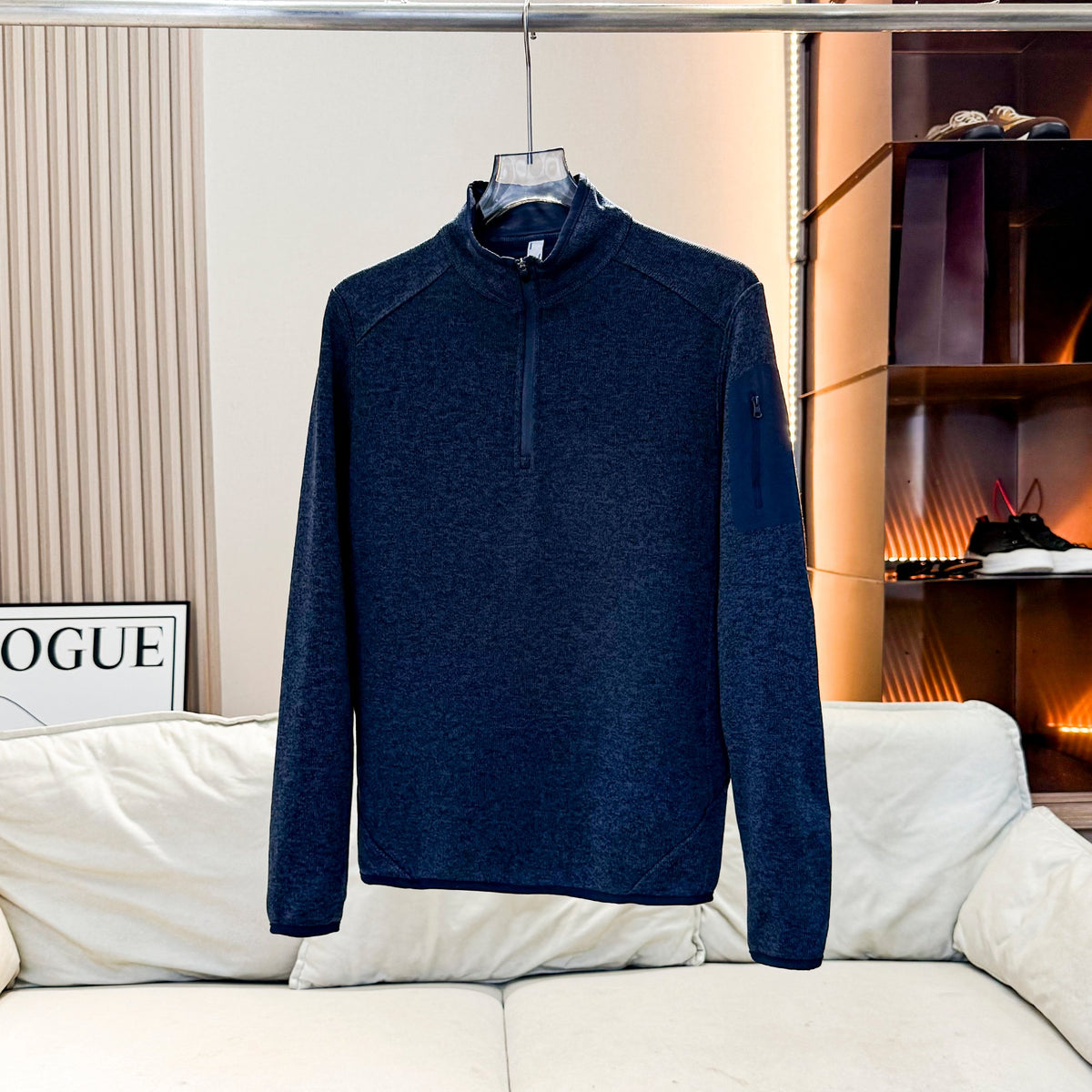 Atlas Men's Fleece-Lined Knit Stand-Collar Pullover