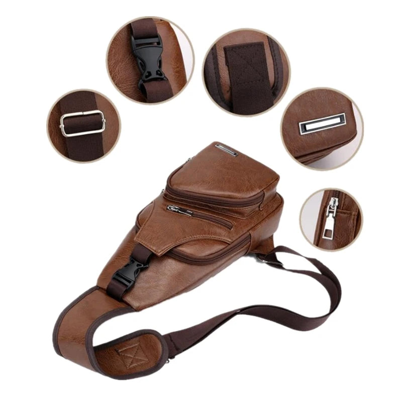 Carry Men's Leather Vintage Messenger Bag
