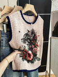 Hearth Knit Colour-Block Retro Vest