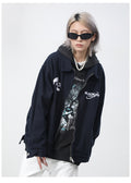 District Men's Relaxed Letter-Print Embroidered Bomber Jacket