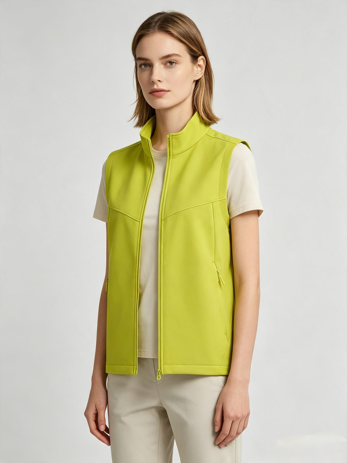 District Men's Fleece-Lined Zip-Up Stand-Collar Vest