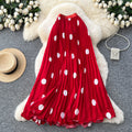 Sway Pleated Polka-Dot Skirt