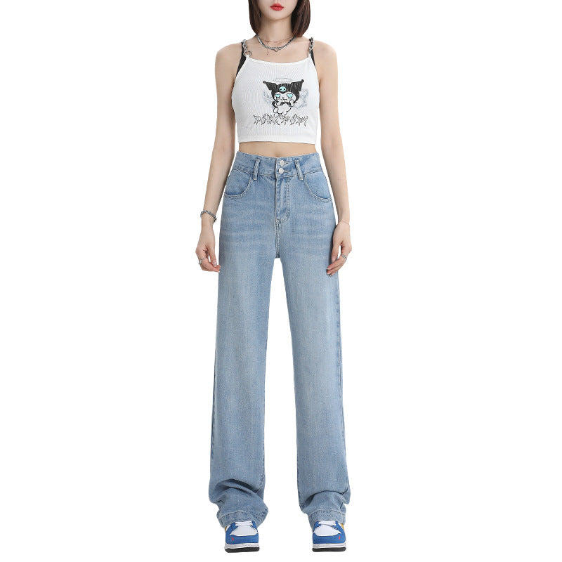 Indigo Quill Wide-Leg Jeans