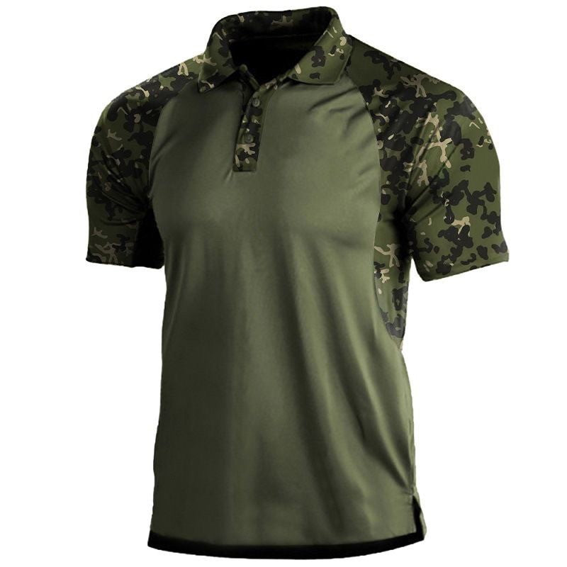 Metro Men's Short-Sleeve Zip Lapel Polo Shirt