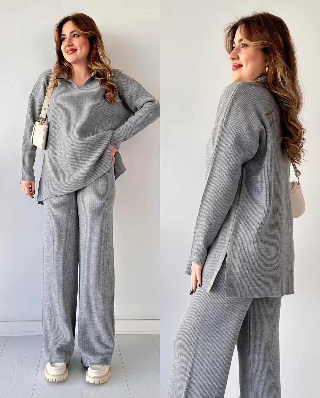 Sera Knit Relaxed Solid Two-Piece Set