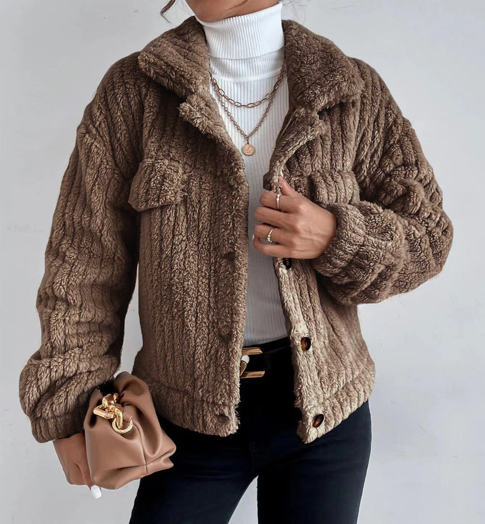 Cove Plush Fleece-Lined Lapel Jacket