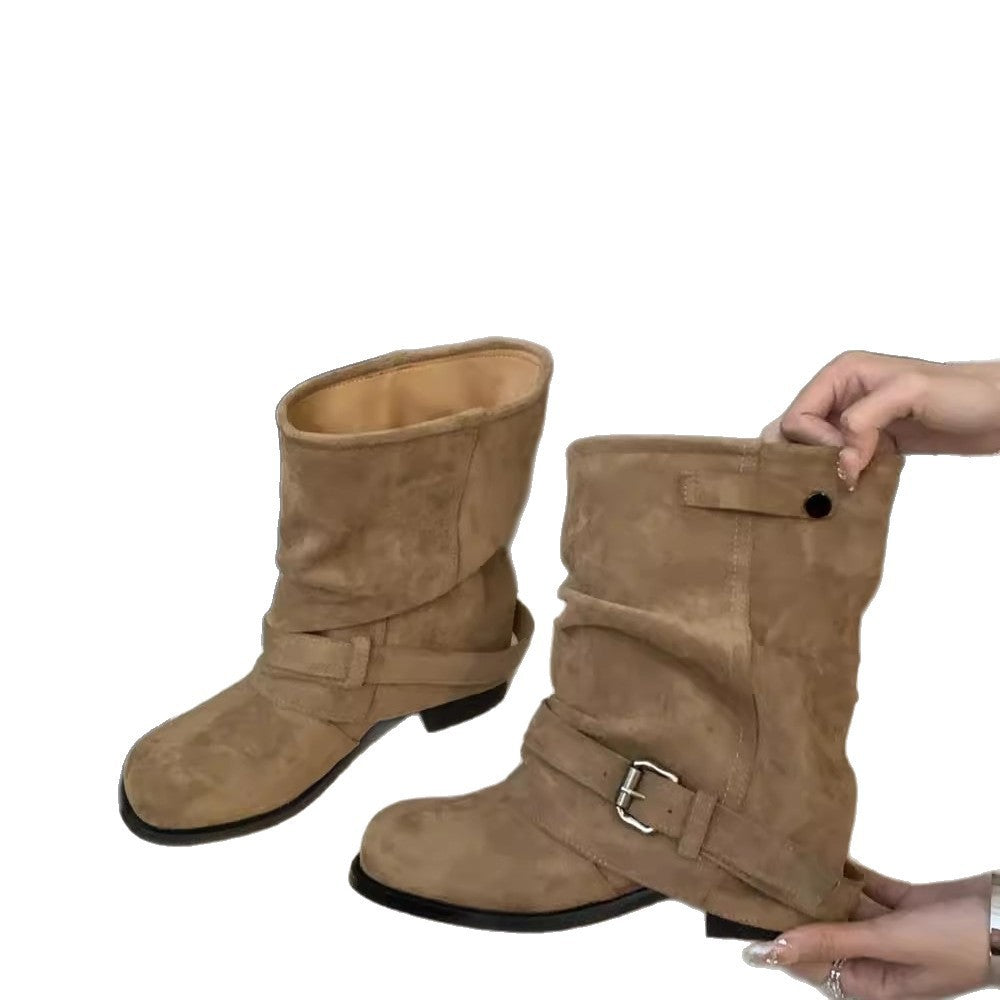 Stride Chunky Pleated Ankle Boots