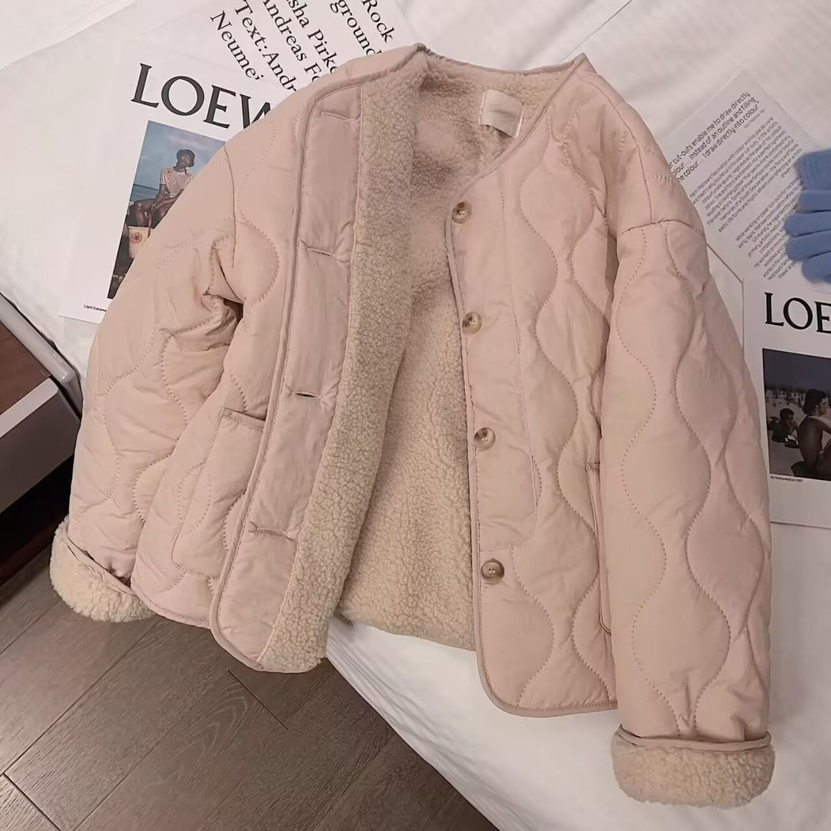 Cove Arden Cotton Fleece-Lined Padded Jacket