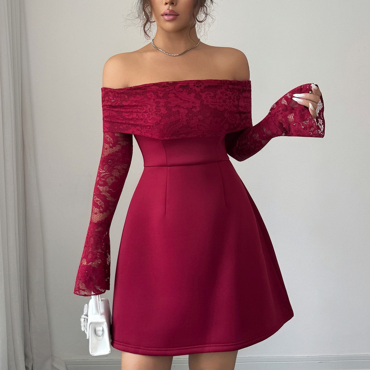 Nova Lace Long-Sleeve Maxi Dress