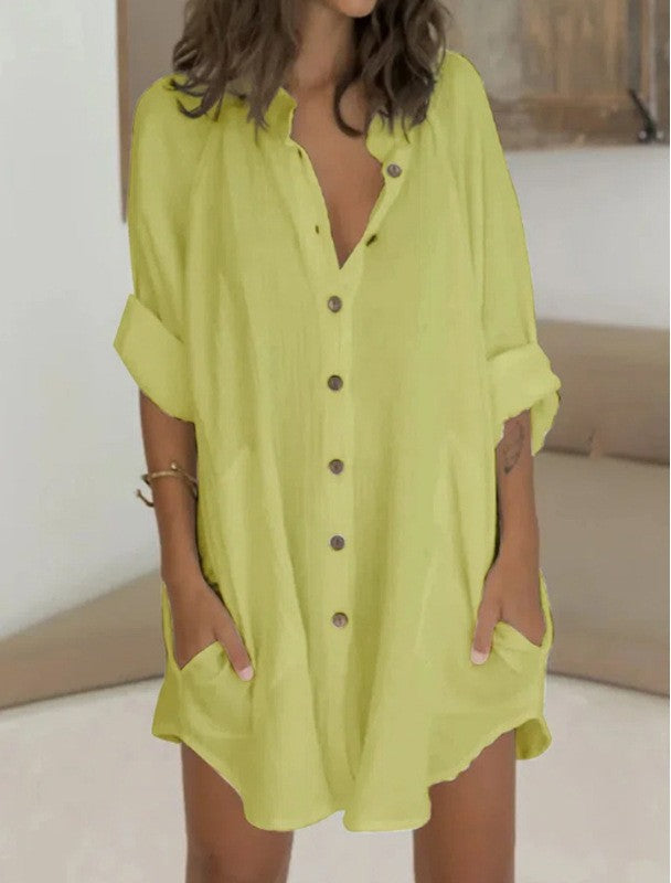Nova Arden Relaxed Single-Breasted Shirt Dress
