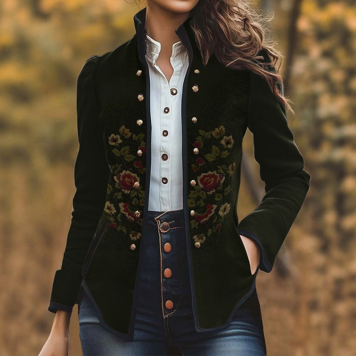 Aurelia Floral Embroidered Blazer