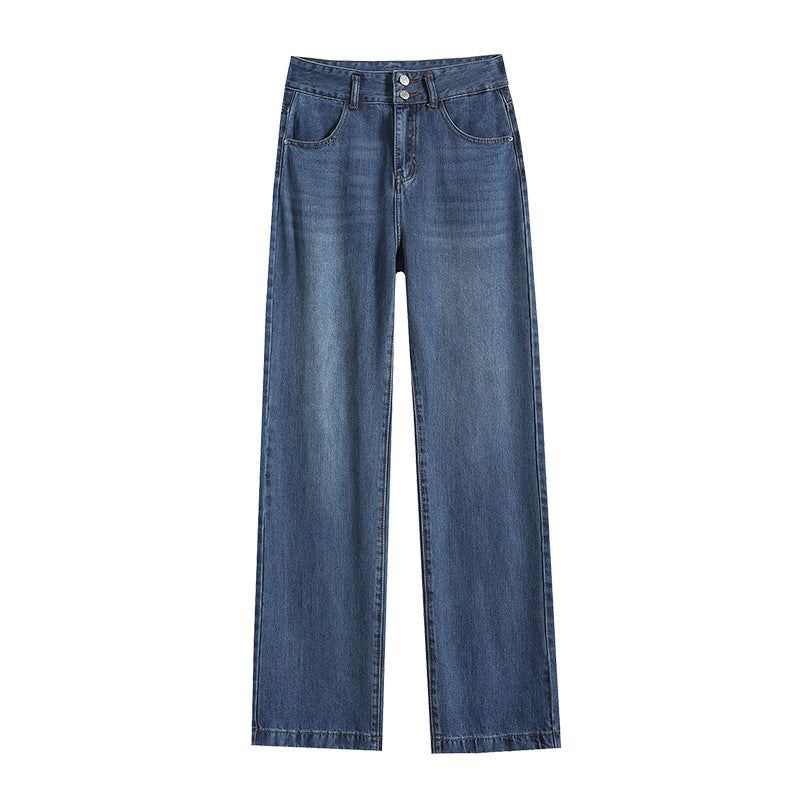 Indigo Quill Wide-Leg Jeans