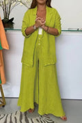 Flow Linen Cotton Wide-Leg Cardigan