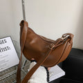 Half-moon crossbody bag in coffee