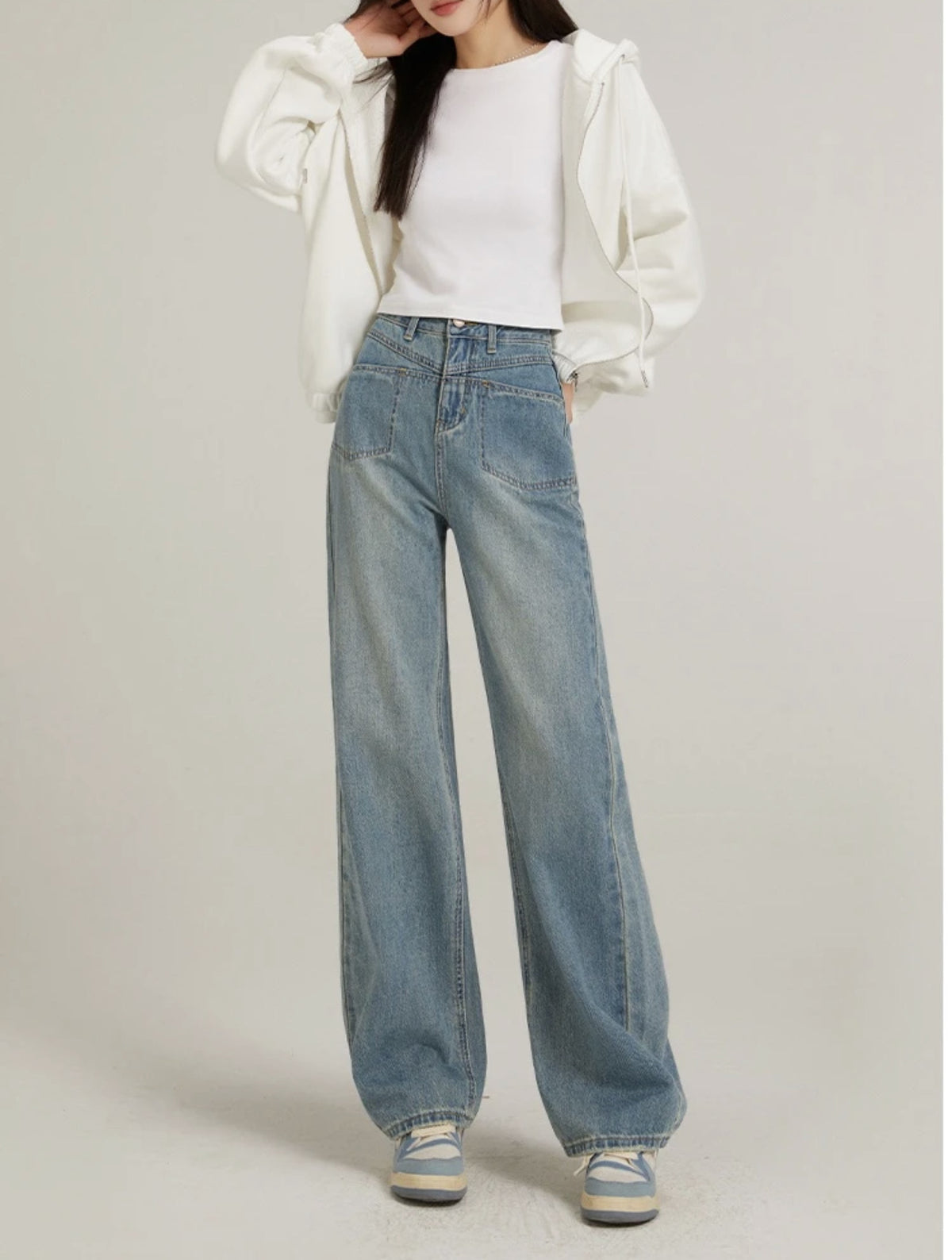 Indigo Elan Wide-Leg Jeans