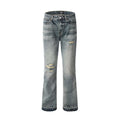 Indigo Men's Relaxed Straight Ripped Jeans