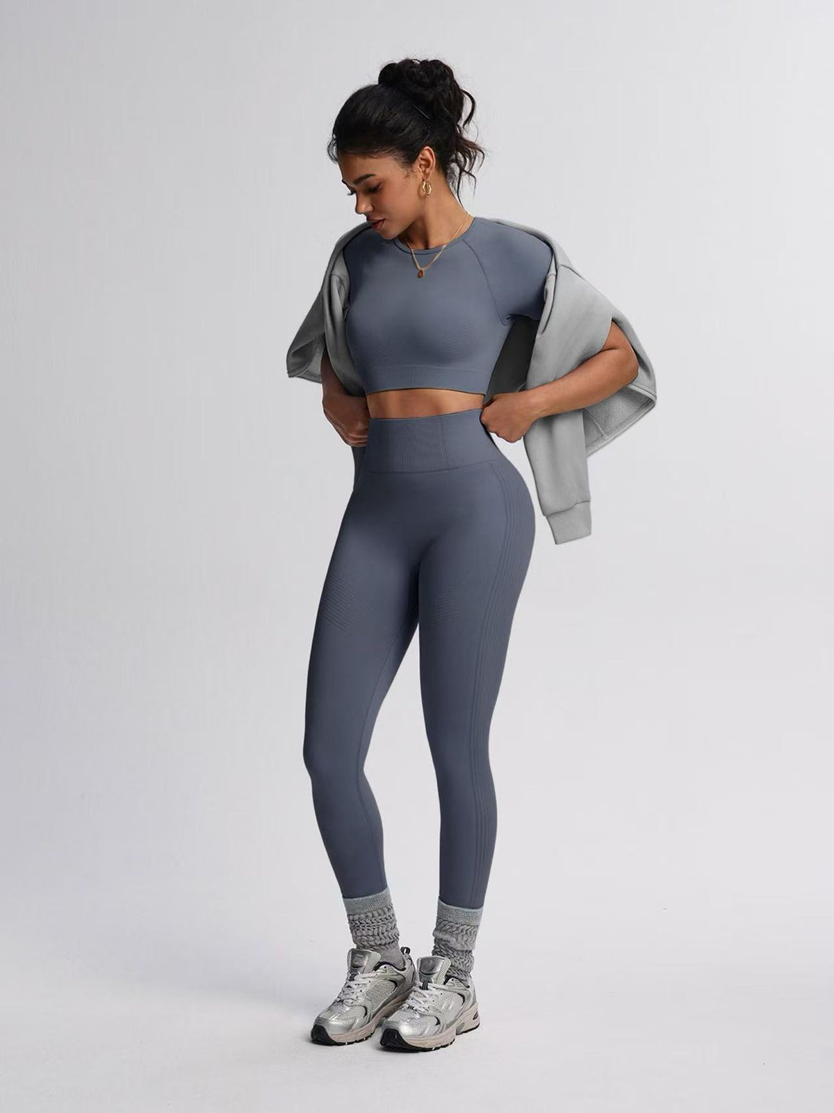 SculptForm Ribbed Seamless High-Waist Two-Piece Set