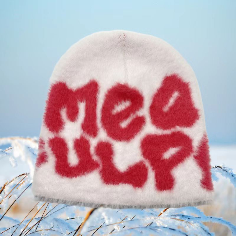 Ember Knit Letter-Print Jacquard Beanie