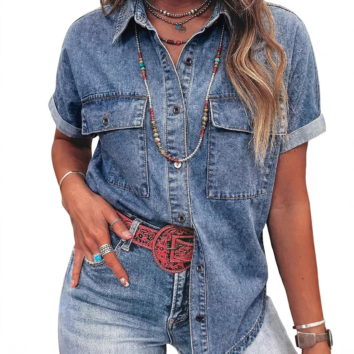 Aurelia Single-Breasted Button Shirt
