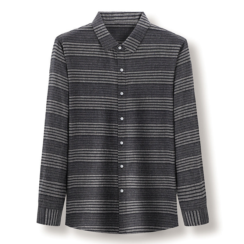 Metro Men's Linen Long-Sleeve Striped Shirt