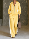Sera Wide-Leg Zip-Up Colour-Block Tracksuit