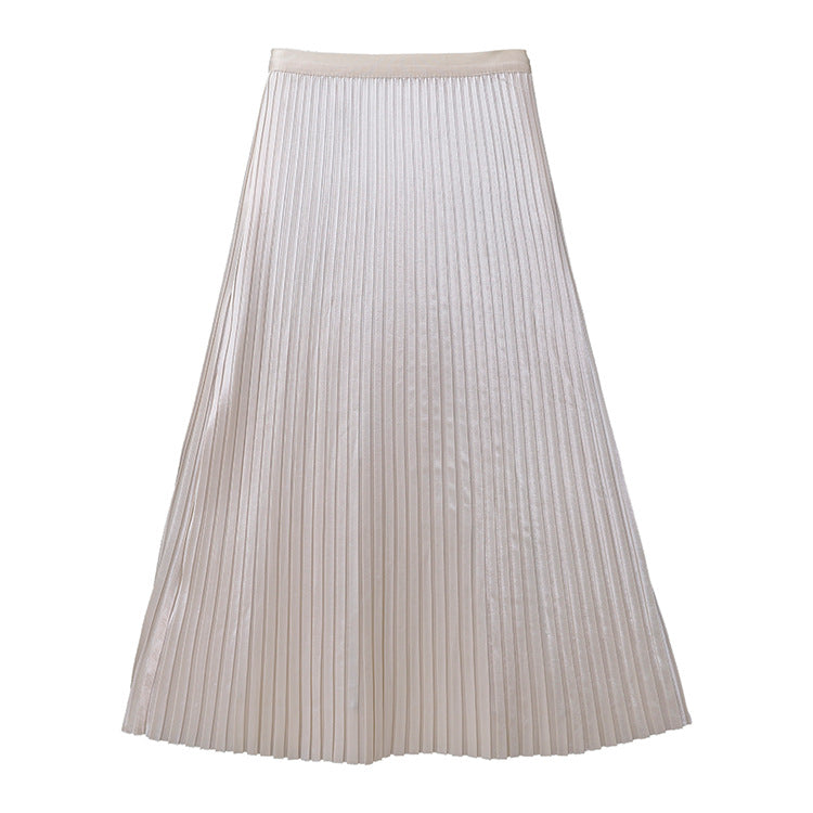 Sway Satin Pleated Midi Skirt