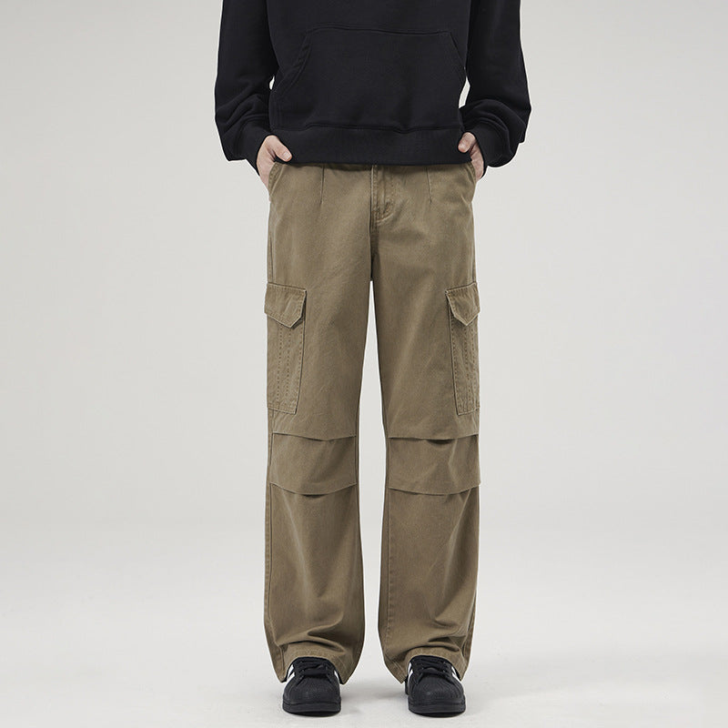 Rover Men's Multi-Pocket Pocket Washed Cargo Pants