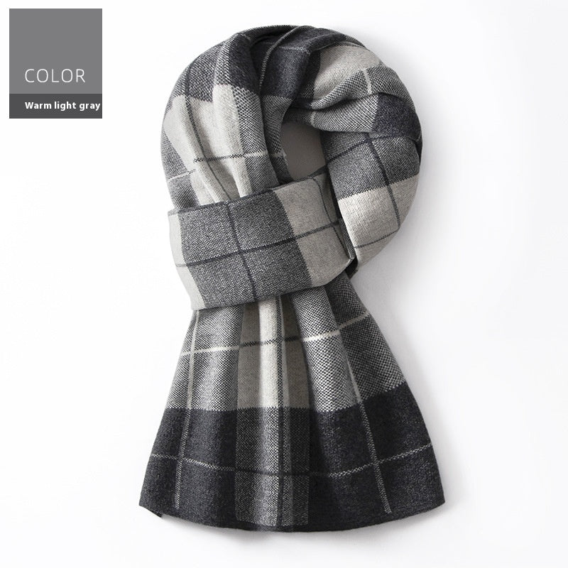 Ember Men's Wool Plaid Scarf
