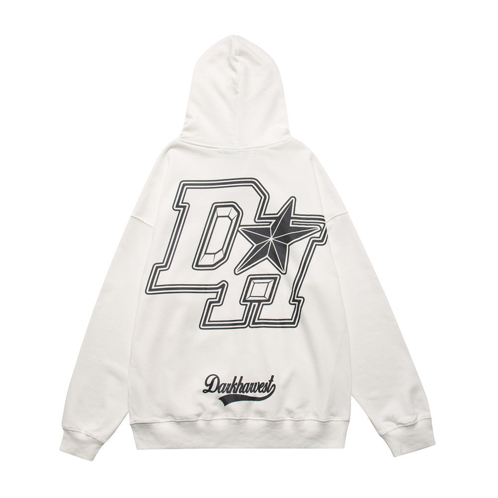 District Men's Letter-Print Hoodie with Fleece Option