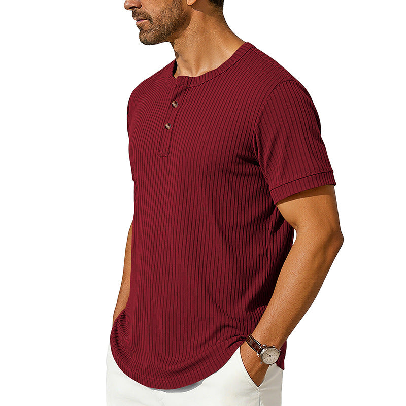 Metro Men's Ribbed Henley Shirt