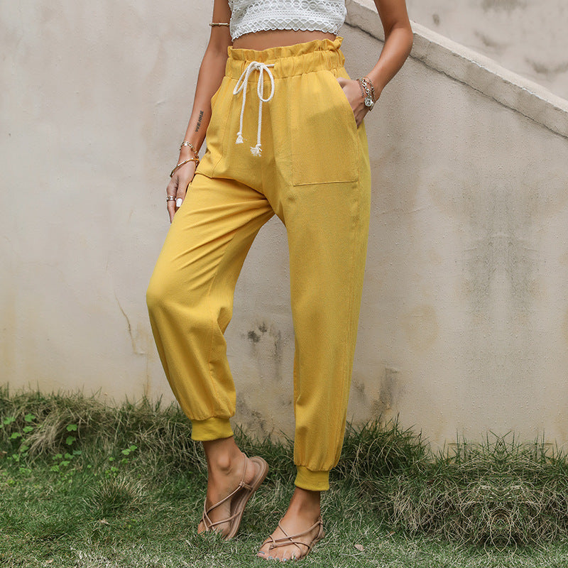 Flow Linen Cotton Drawstring Harem Pants