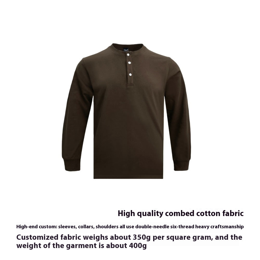 Metro Men's Cotton Slim Retro Henley Shirt