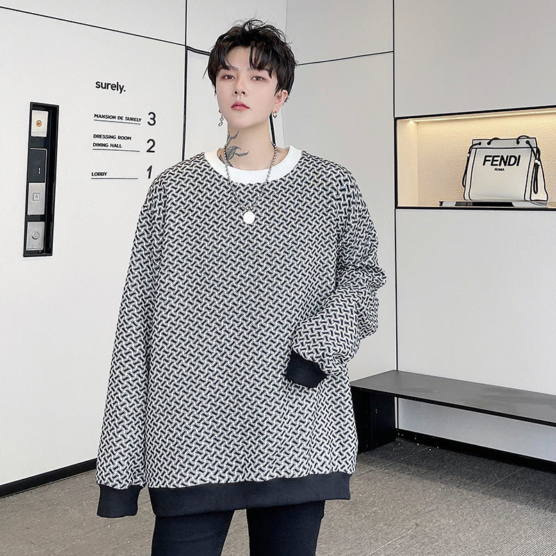 District Men's Crew-Neck Colour-Block Sweatshirt