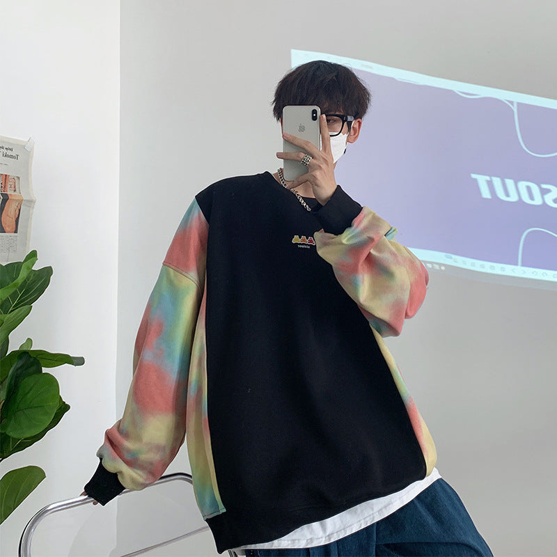 District Men's Crew-Neck Printed Gradient Hoodie