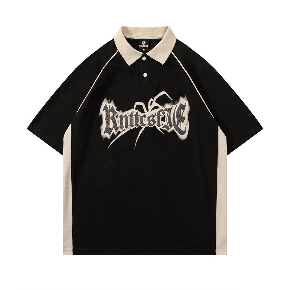 Metro Men's Short-Sleeve Letter-Print Printed Polo Shirt