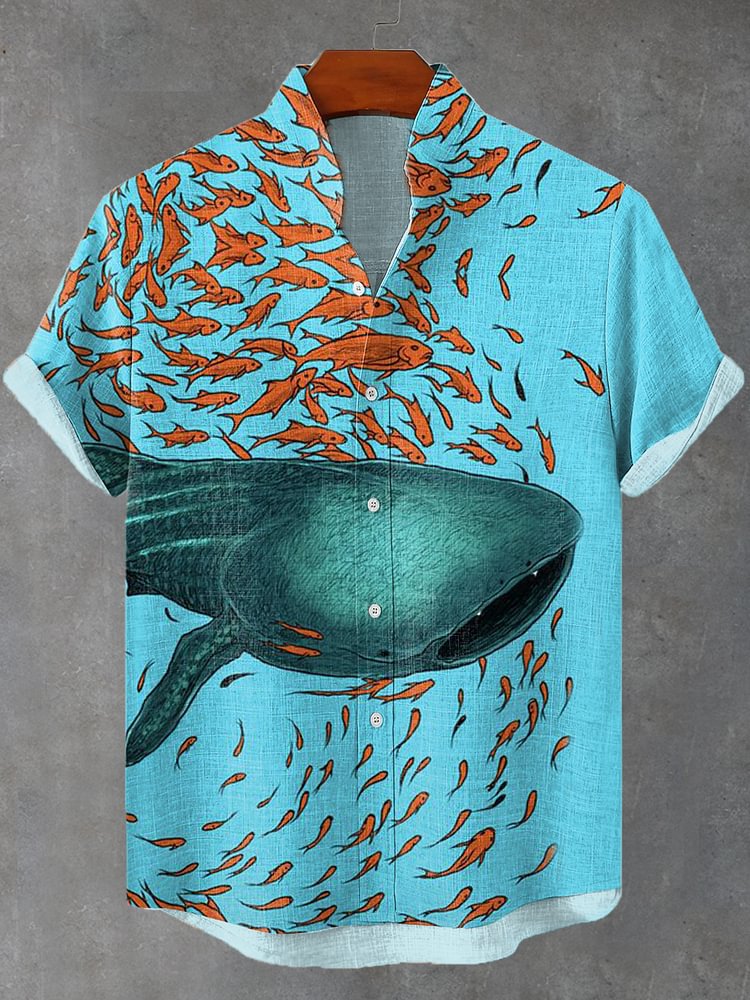 Metro Men's Linen Short-Sleeve Button Shirt
