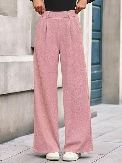 Flow Straight Solid Wide-Leg Trousers