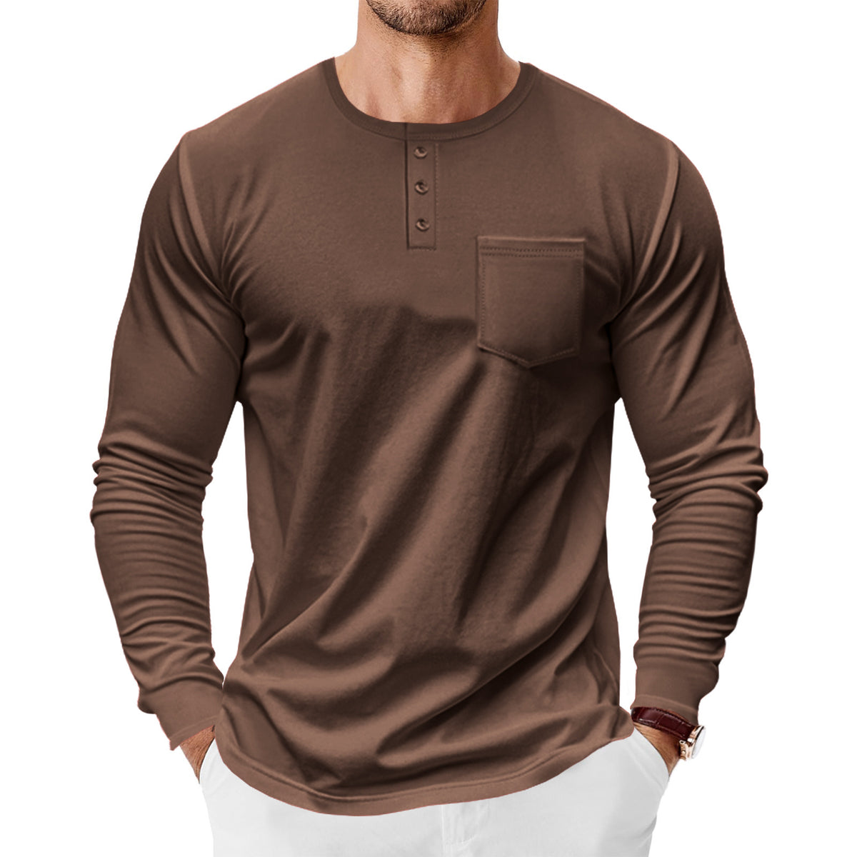 Metro Arden Men's Long-Sleeve Henley Shirt