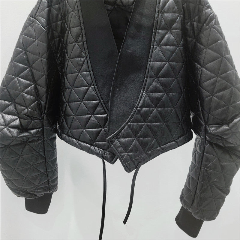 Halo Leather Quilted Biker Jacket
