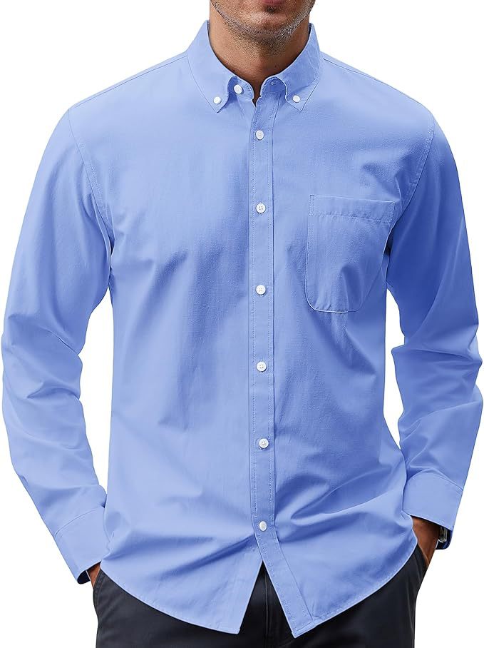 Metro Men's Long-Sleeve Button Solid Shirt