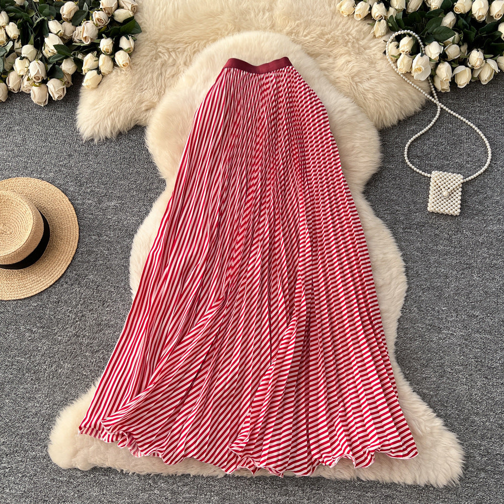 Sway Pleated Polka-Dot Skirt