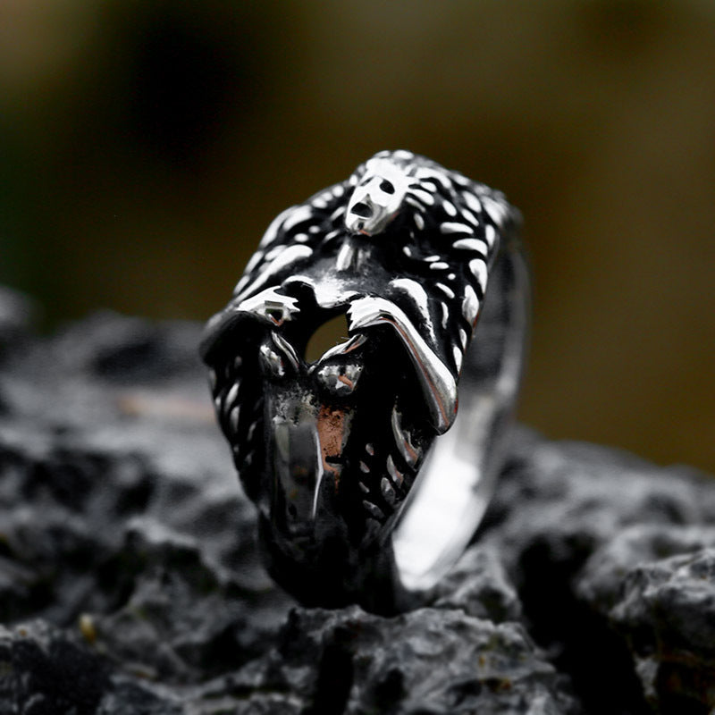 Lune Men's Stainless Steel Titanium Steel Ring
