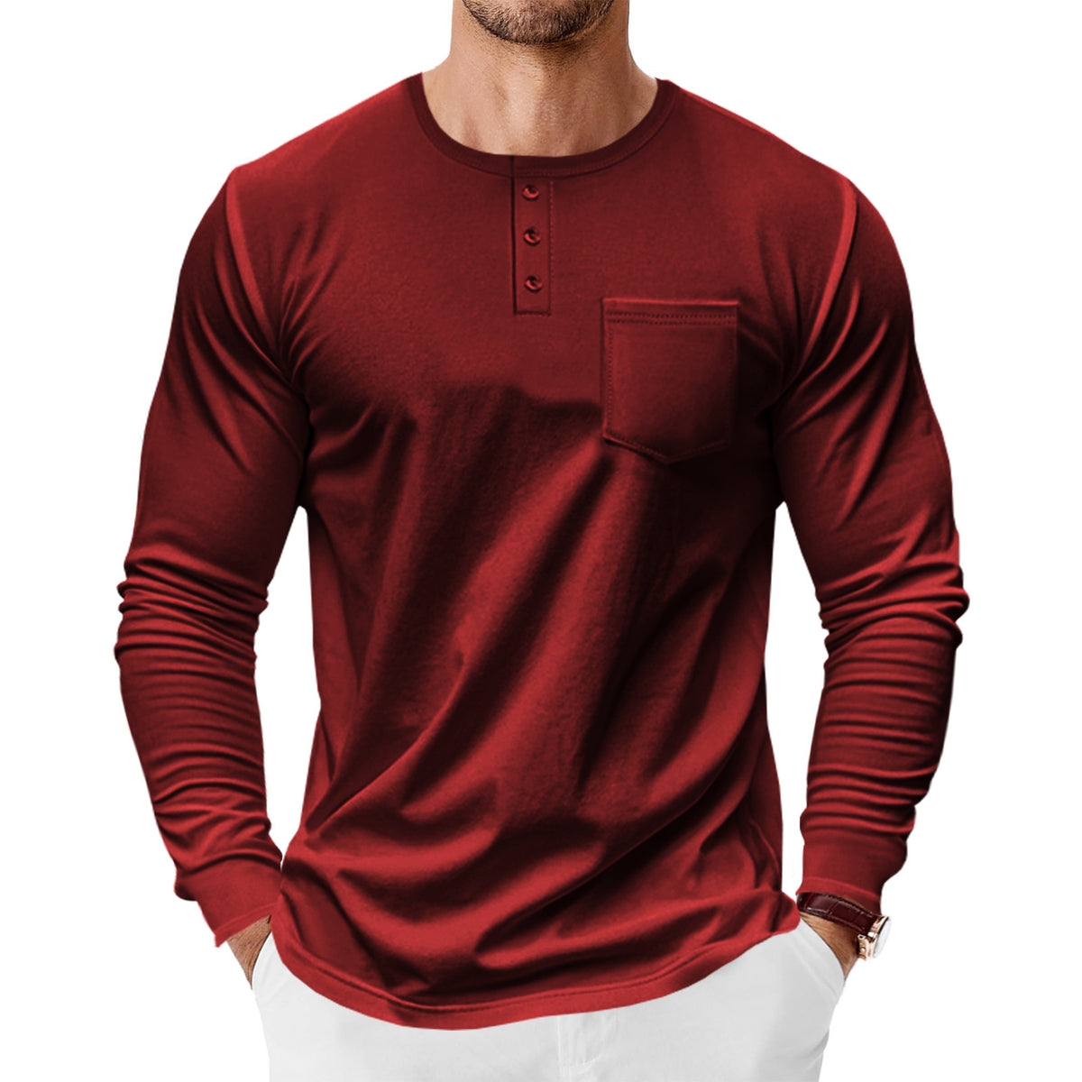 Metro Arden Men's Long-Sleeve Henley Shirt