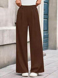 Flow Straight Solid Wide-Leg Trousers