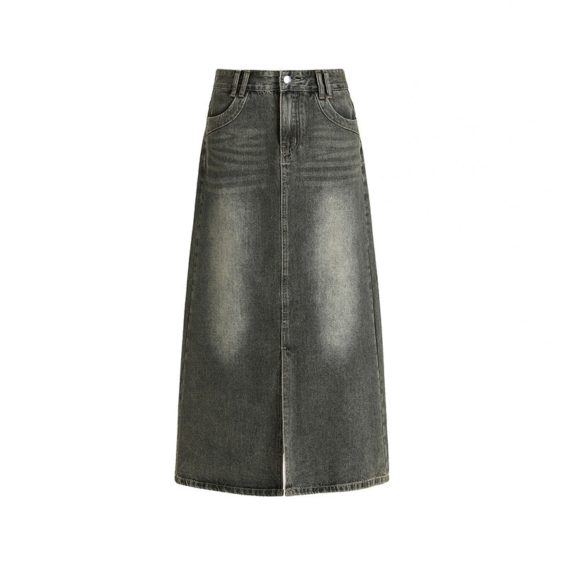 Sway Garnet Retro Denim Skirt