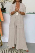 Flow Linen Cotton Wide-Leg Cardigan
