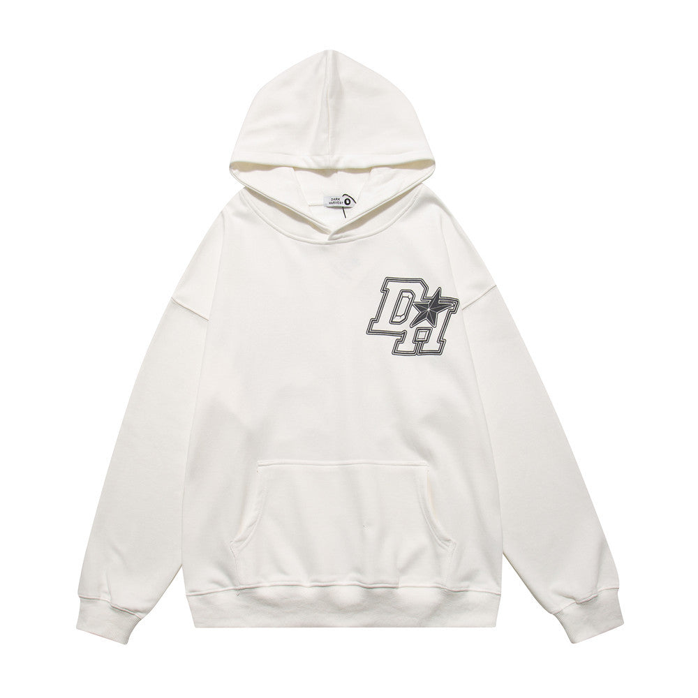 District Men's Letter-Print Hoodie with Fleece Option