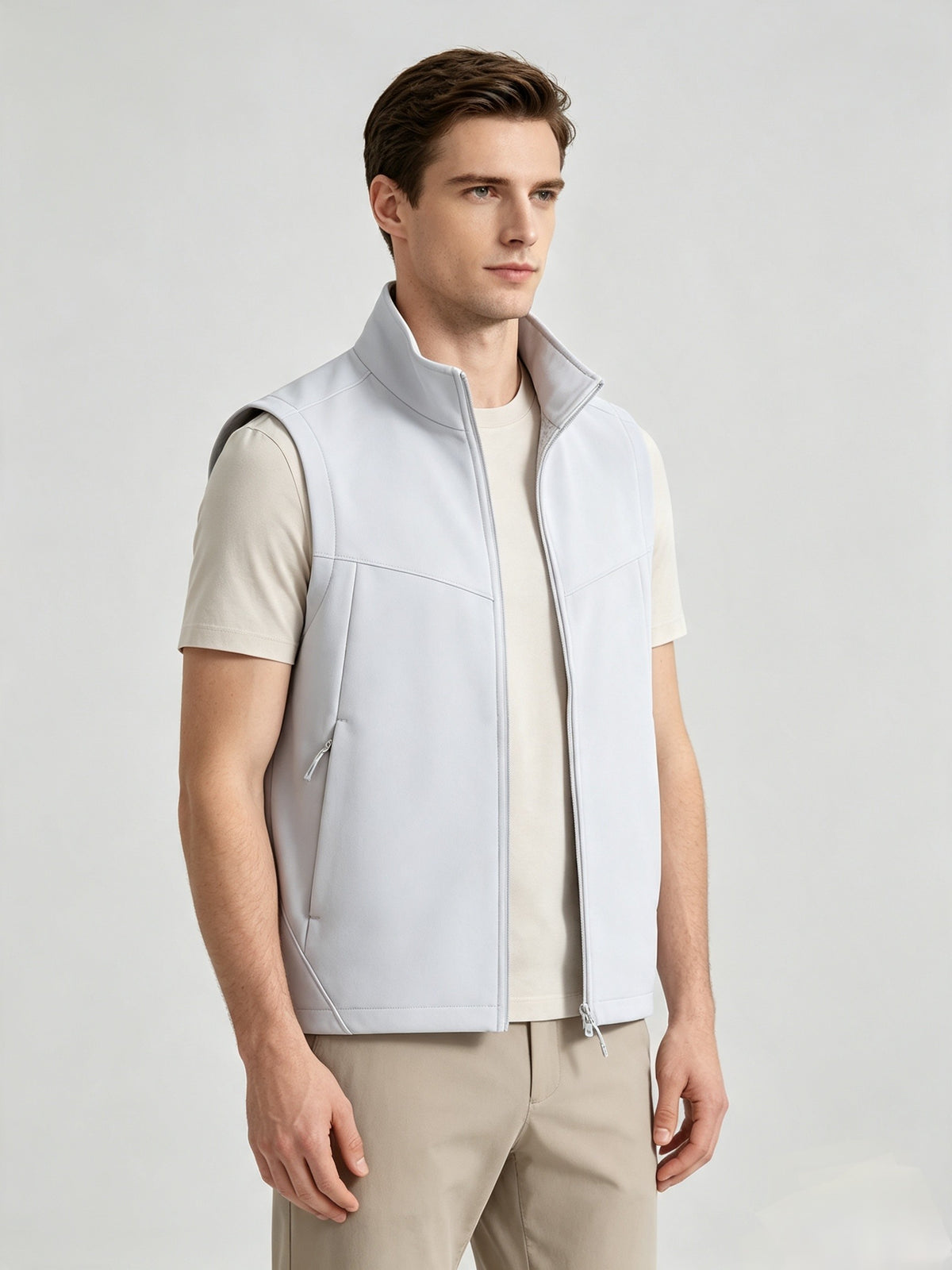 District Men's Fleece-Lined Zip-Up Stand-Collar Vest